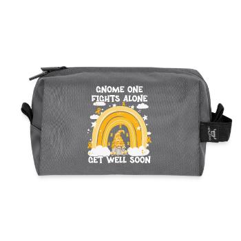 Gnome One Fights Alone Childhood Cancer - Recycled Toiletry Zip Bag - anthracite - Front