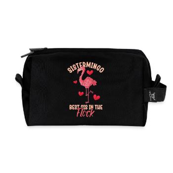 Best Sis In The Flock Sistermingo - Recycelte Kulturtasche - Schwarz - Vorne
