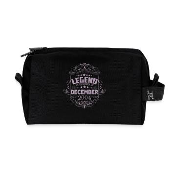 A legend was born in December 2004 - Recycled Toiletry Zip Bag - black - Front