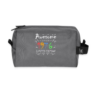 1976 - Born 1976 - Recycled Toiletry Zip Bag - anthracite - Front