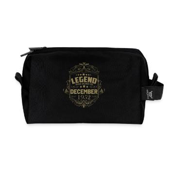 A legend was born in December 1952 70 - Recycled Toiletry Zip Bag - black - Front