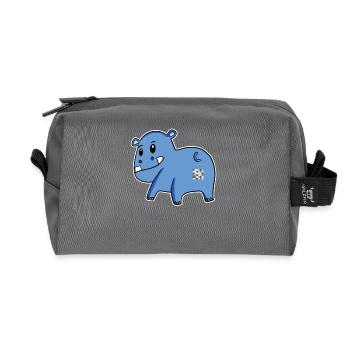 Hippo Ass - Hippopotamus Butt - Recycled Toiletry Zip Bag - anthracite - Front