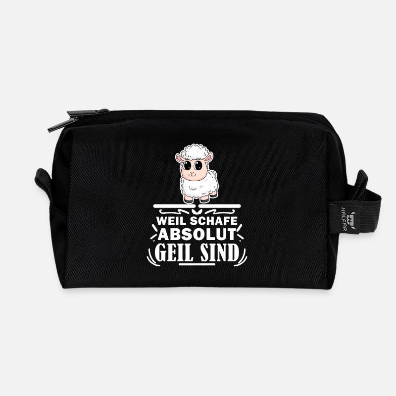 Schafzüchter Schafe Schaf Geschenk - Recycelte Kulturtasche - Schwarz