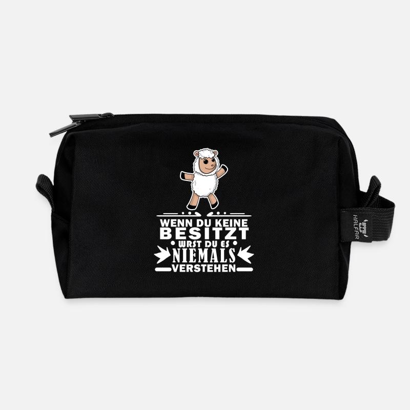 Schafe Schaf Schafzüchter Geschenk - Recycelte Kulturtasche - Schwarz