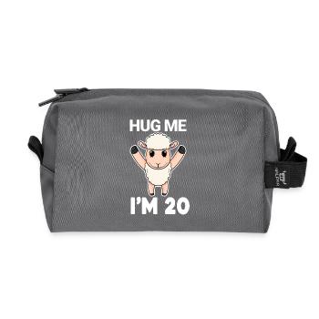 20 birthday - 20 years - hug - Recycled Toiletry Zip Bag - anthracite - Front