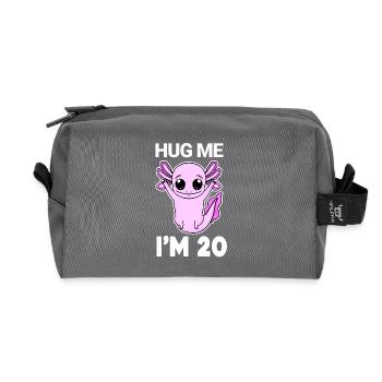 20 birthday - 20 years - hug - Recycled Toiletry Zip Bag - anthracite - Front
