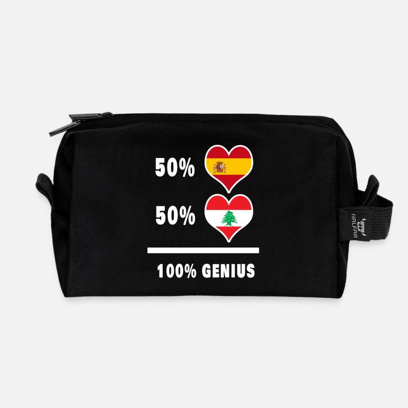 Libanon und Spanien Genie / Geschenk - Recycelte Kulturtasche - Schwarz