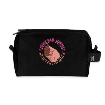 Je fais un contact avec les ongles avant la technologie des ongles - Trousse de toilette en tissu recyclé - noir - Devant
