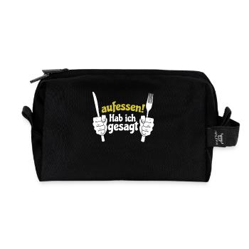 Koch Shirt Aufessen ! Hab ich gesagt - Recycelte Kulturtasche - Schwarz - Vorne