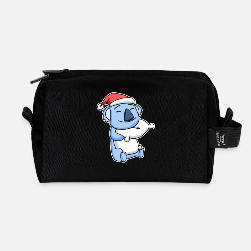 Koala Weihnachten Schlafen Schlaf Ausschlafen - Recycelte Kulturtasche - Schwarz