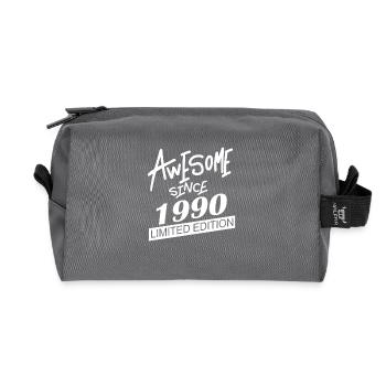1990 - Born 1990 - Fantastic since 1990 - Recycled Toiletry Zip Bag - anthracite - Front