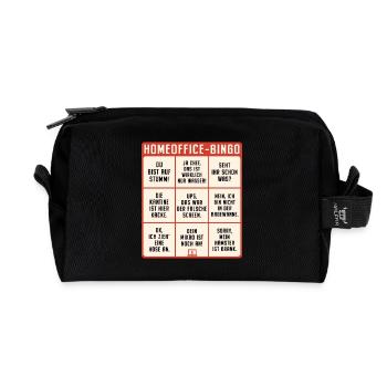 Homeoffice Bingo Büro Heimarbeit Home Office - Recycelte Kulturtasche - Schwarz - Vorne