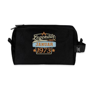 Legendär seit Januar 1973 Retro Geburtstag Sprüche - Recycelte Kulturtasche - Schwarz - Vorne