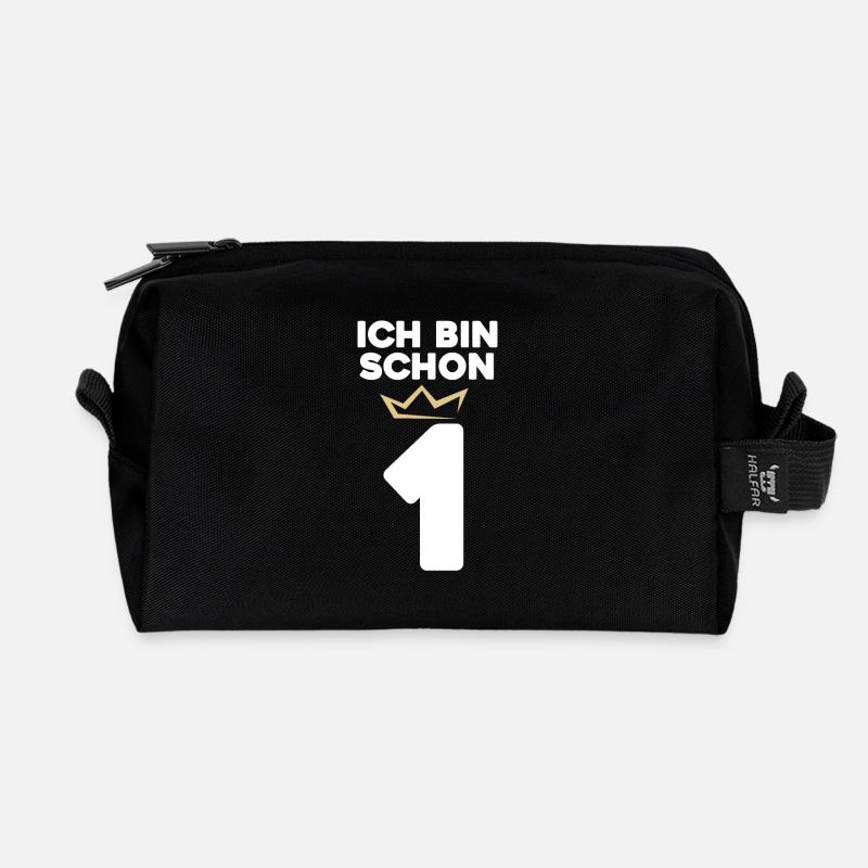1 Geburtstag - 1 Jahre mit Krone - Recycelte Kulturtasche - Schwarz