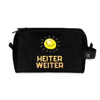 Heiter weiter - Recycelte Kulturtasche - Schwarz - Vorne