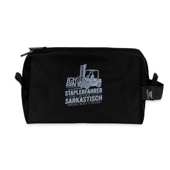 Staplerfahrer Wenn ich sarkastisch werde wirds - Recycelte Kulturtasche - Schwarz - Vorne