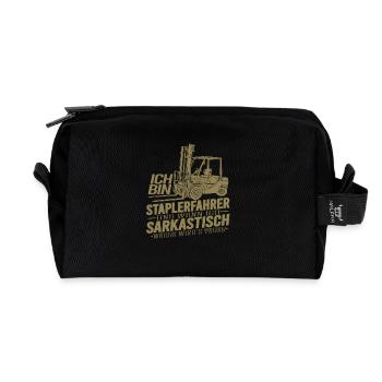 Staplerfahrer Wenn ich sarkastisch werde wirds - Recycelte Kulturtasche - Schwarz - Vorne
