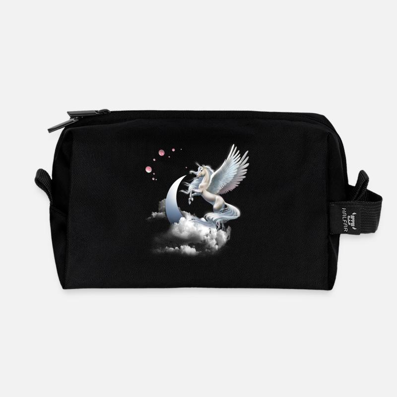 Einhorn Geschenk- Einhorn Tshirt - Recycelte Kulturtasche - Schwarz