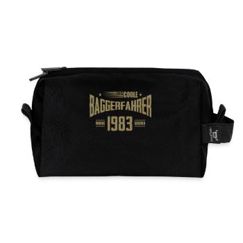 Geburtstag Baggerfahrer Baugeräteführer 1983 - Recycelte Kulturtasche - Schwarz - Vorne