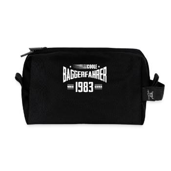 Geburtstag Baggerfahrer Baugeräteführer 1983 - Recycelte Kulturtasche - Schwarz - Vorne