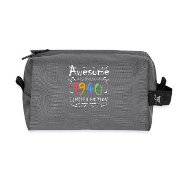 1940 - Born 1940 - Fantastic since 1940 - Recycled Toiletry Zip Bag - anthracite - Front