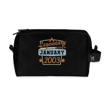 Birthday 20 years old January 2003 - Recycled Toiletry Zip Bag - black - Front