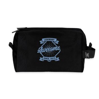 Legendary since 1973 Birthday - Recycled Toiletry Zip Bag - black - Front