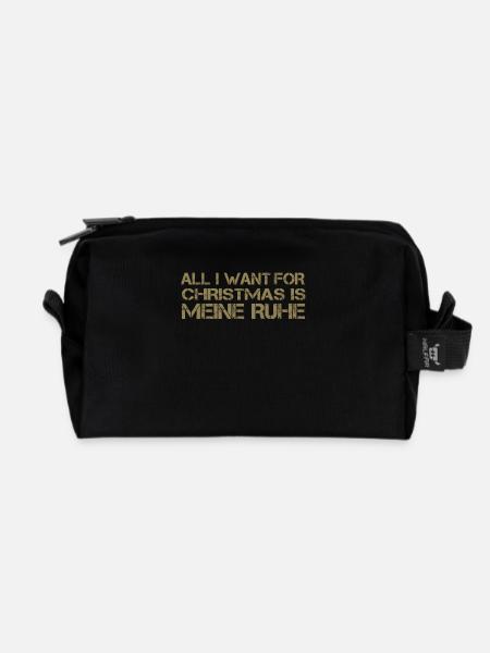 Alles was ich will für Weihnachten ist meine Ruhe - Recycelte Kulturtasche - Schwarz