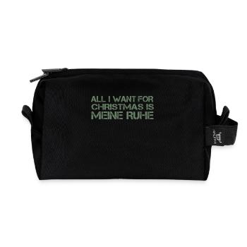 Alles was ich will für Weihnachten ist meine Ruhe - Recycelte Kulturtasche - Schwarz - Vorne