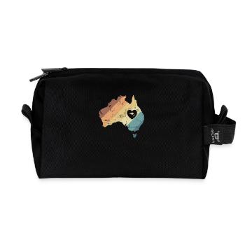L’Australie avec le kangourou dans l’outback - Trousse de toilette en tissu recyclé - noir - Devant