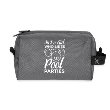 Only a girl who likes pool parties - Recycled Toiletry Zip Bag - anthracite - Front