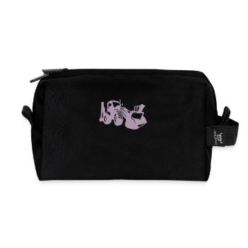 Excavator driver excavator front loader sayings - Recycled Toiletry Zip Bag - black - Front