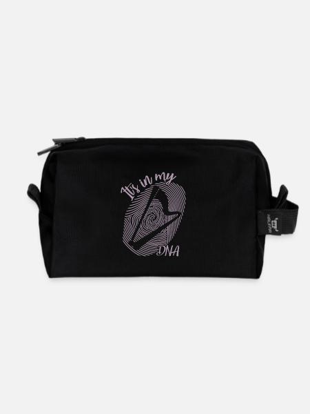 Jouer de la harpe est mon ADN - Trousse de toilette en tissu recyclé - noir
