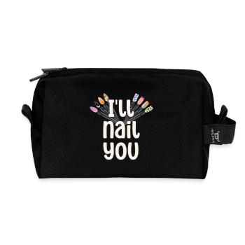 I'm going to nail you funny nail designer - Recycled Toiletry Zip Bag - black - Front