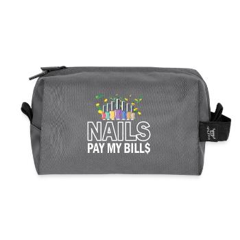 Nails Pay My Bills Manicure - Recycled Toiletry Zip Bag - anthracite - Front