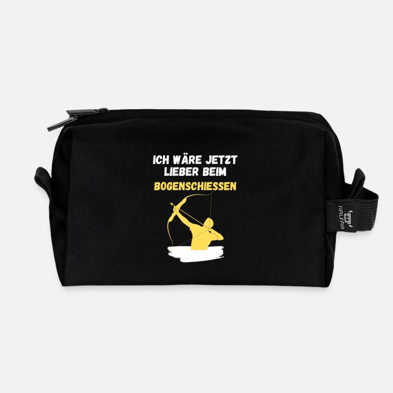 Ich wäre jetzt lieber beim Bogenschießen - Recycelte Kulturtasche - Schwarz