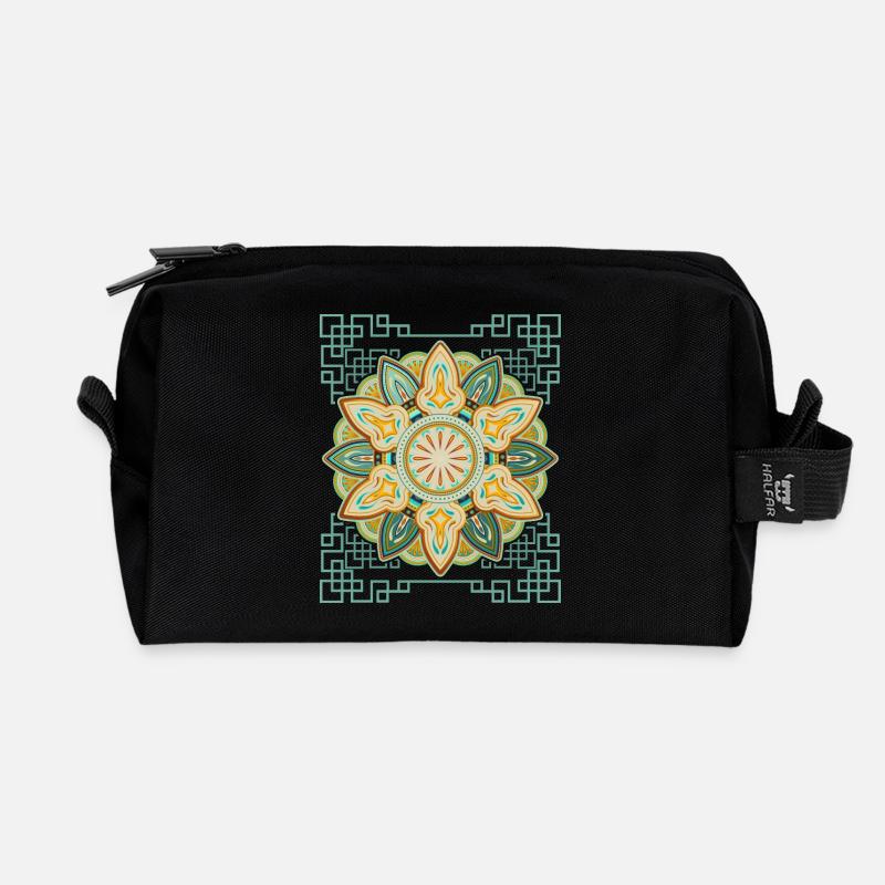 Vintage-Mandala Design 3D-Mandala - Recycelte Kulturtasche - Schwarz