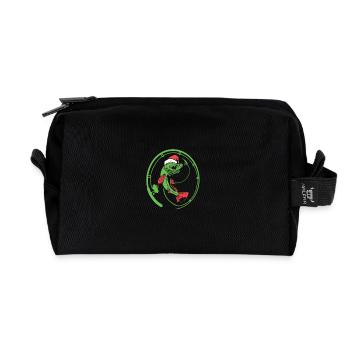 Christmas Angler Fish Pike Trout - Recycled Toiletry Zip Bag - black - Front