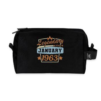 Légendaire depuis janvier 1963 Rétro Anniversaire Dicton - Trousse de toilette en tissu recyclé - noir - Devant