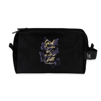 Butterflies Bible verse Christian - Recycled Toiletry Zip Bag - black - Front