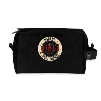 Made in 1993 100 Original Birthday Sayings - Recycled Toiletry Zip Bag - black - Front