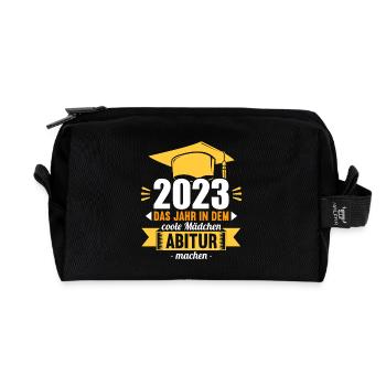 Abitur 2023 Das Jahr in dem coole Mädchen Abi mach - Recycelte Kulturtasche - Schwarz - Vorne