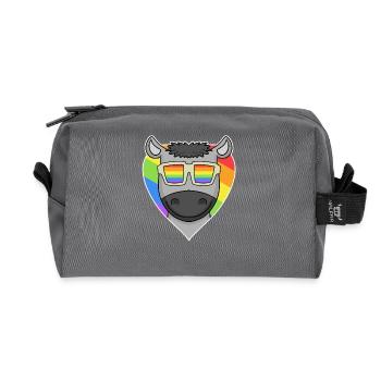 Gay LGBT Animal Donkey Rainbow Heart - Trousse de toilette en tissu recyclé - anthracite - Devant