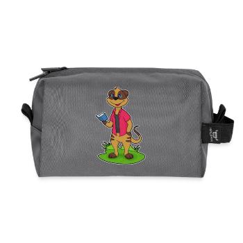 Meerkat Book - Recycled Toiletry Zip Bag - anthracite - Front