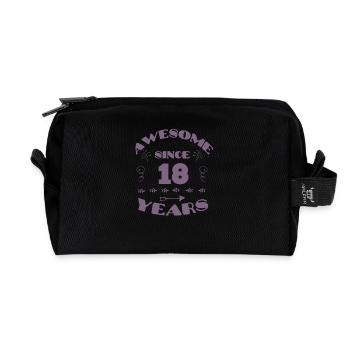 Awesome for 18 years Gifts for 18. - Recycled Toiletry Zip Bag - black - Front