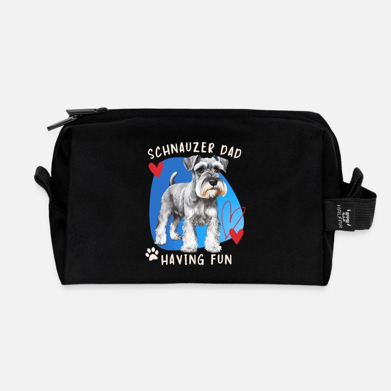 Schnauzer, Schnauzer-Terrier, Schnauzer-Dad Spruch - Recycelte Kulturtasche - Schwarz