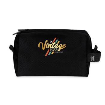 Millésime 1983 Anniversaire Rétro - Trousse de toilette en tissu recyclé - noir - Devant