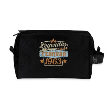 februar 1963 geburtstag retro - Recycelte Kulturtasche - Schwarz - Vorne
