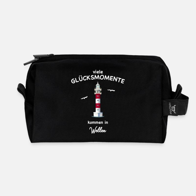 Teneriffa, Leuchtturm Punta de Tuna, Glücksmomente - Recycelte Kulturtasche - Schwarz