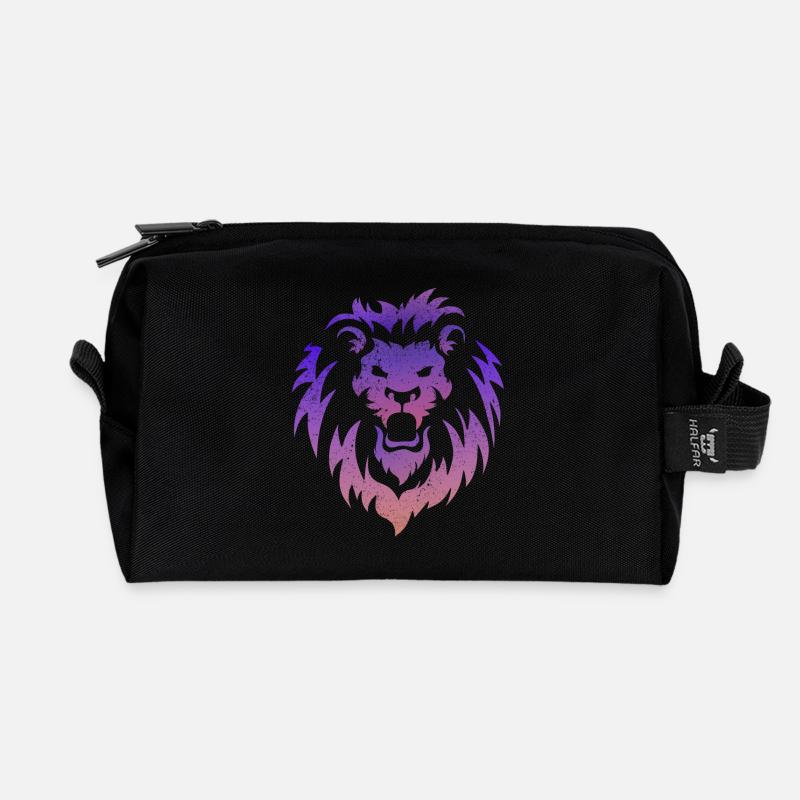 Löwen Kopf Tribal - Recycelte Kulturtasche - Schwarz